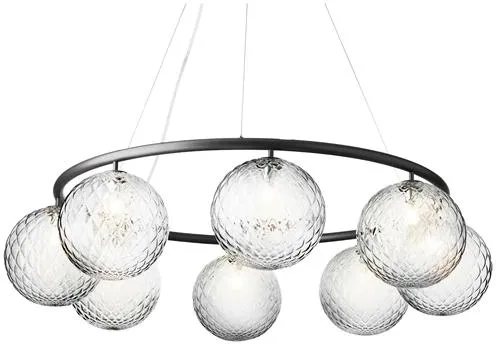 Nuura Miira 8 Circular Lysekrone Rock Grey/Optic Klar